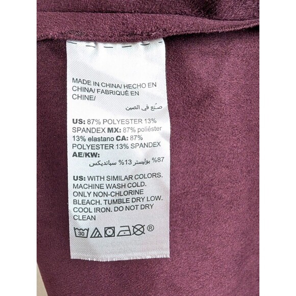 Chico's Faux Suede Overcoat Jacket Burgundy Size 20 / 22 - Picture 5 of 8